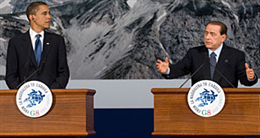 Obama elogia It�lia pela organiza��o da C�pula do G8