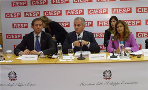 Coletiva de Imprensa com o ministro italiano Claudio Sajola na FIESP