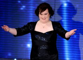 A cantora escosesa Susan Boyle em Sanremo 2010