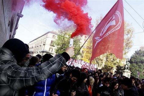 Protesto dos estudantes italianos