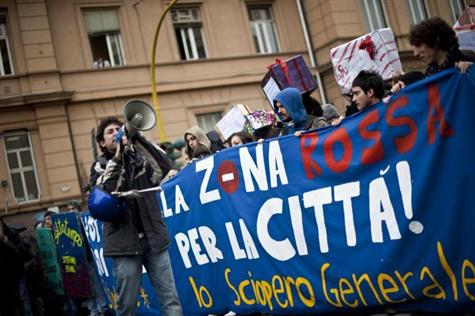 Nova manifestação dos estudantes italianos
