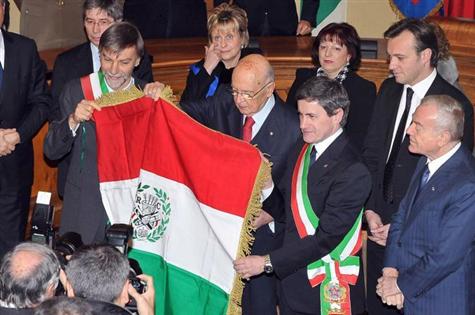 Presidente italiano Giorgio Napolitano participa do150º aniversário da unificação da Itália