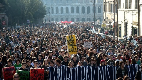 Manifestação na Itália