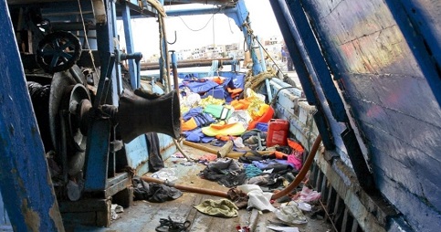 Barcos abandonados em Lampedusa