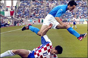 Panucci em ação contra a Croacia