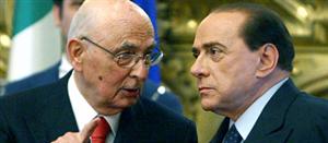 Presidente Italiano, Giorgio Napolitano e o primeiro ministro Silvio Berlusconi