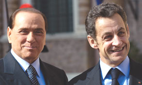 Berlusconi e Sarkozy assinam acordo de cooperação nuclear