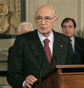 Presidente Italiano Giorgio Napolitano se diz saisfeito com decisões do