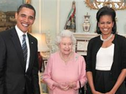 Barack e Michelle Obama tiveram encontro reservado com a Rainha da Inglaterra, Elisabeth II