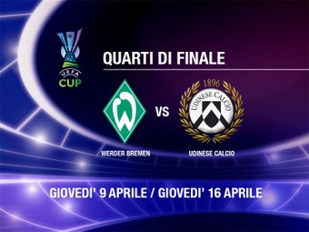 O jogo entre Werder Bremen contra a Udinese é considerado o mais equilibrado entre os confrontos das quartas de final da Copa da Uefa, e é aguardado pelos tifosi