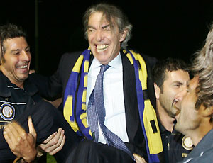 O presidente da Inter, Massimo Moratti, comemorou mais um aniversário, mas desta vez o presente foi o 17o título do clube