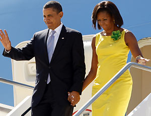 O presidente dos Estados Unidos, Barack Obama, chegou nesta manhã em L'Aquila, para a reunião da cúpula do G8