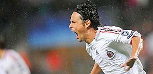 Inzaghi faz os dois gols na vitória do Milan e amplia para 68 o número de gols dele na história da Champions League