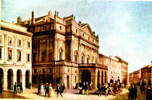 Foto histórica do Teatro Scala de Milão
