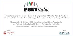 Convite de lançamento do Previtalia