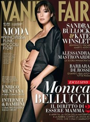 Atriz italiana Monica Belluci de 45 anos posa grávida seminua em revista