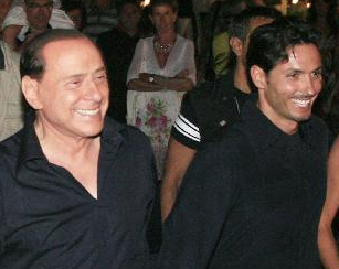 Berlusconi e seu filho Piersilvio