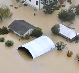 Regiões alagadas no Veneto