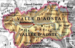 Mapa da Região do Valle d'Aosta