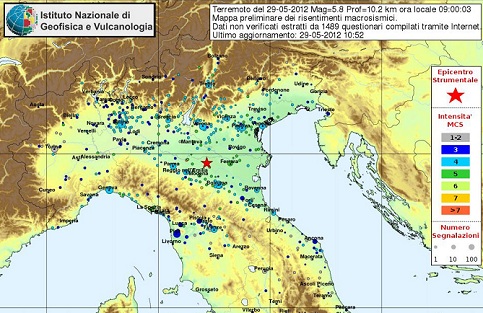 Mapa mostra localidade do terremoto