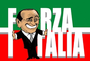 Caricatura de Berlusconi no Forza Italia