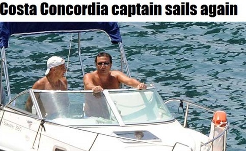 Francesco Schettino, capitão do Costa Concordia volta a navegar na Itália, diz tabloide britânico
