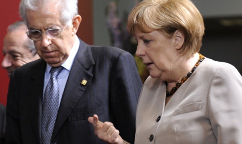 Mario Monti e Angela Merkel