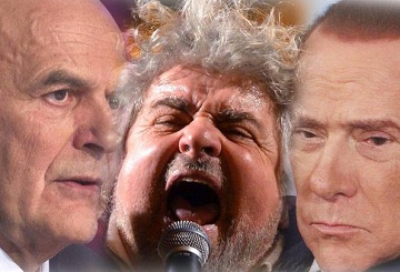 Bersani, Grillo e Berlusconi