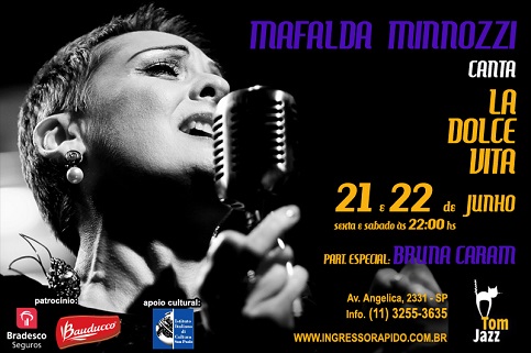 Mafalda Minnozzi se apresentará no Tom Jazz
