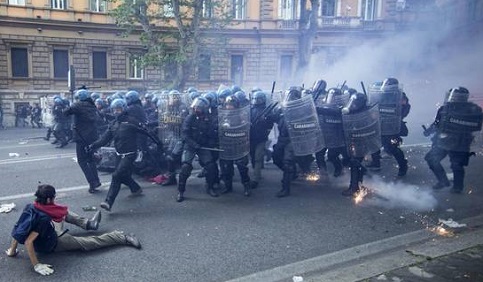 Protestos em Roma