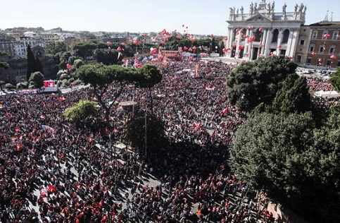 Protesto em Roma