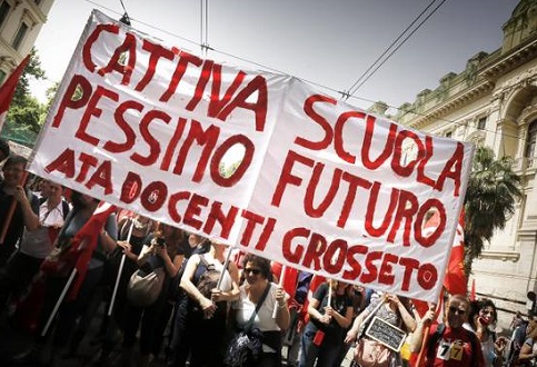 Protesto contra reforma na educação italiana