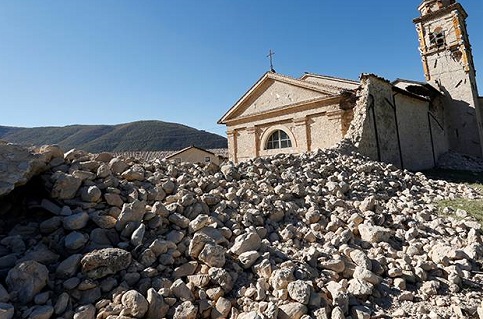 Destruição após terremoto